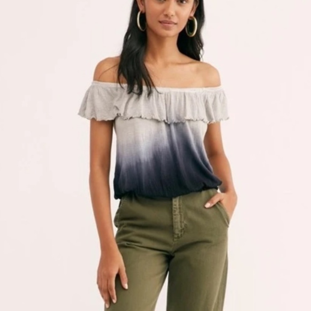Free People Cora Lee off the shoulder Crop Top SZ S